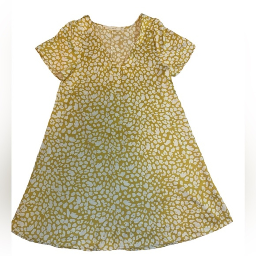 Ellison Dress Gold Leopard Print Sz Small Silky Soft Ladies
